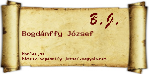Bogdánffy József névjegykártya