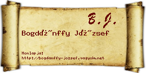 Bogdánffy József névjegykártya