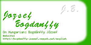 jozsef bogdanffy business card