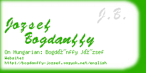 jozsef bogdanffy business card